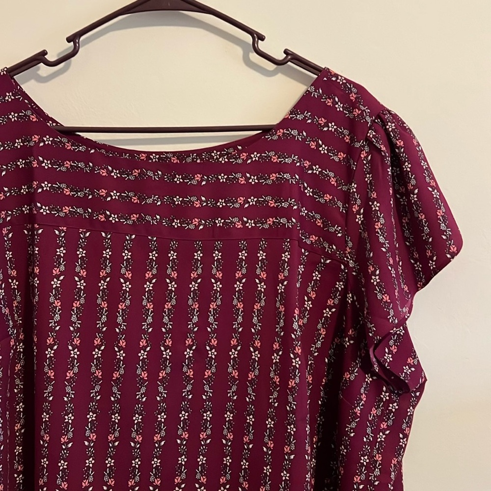 Floral Burgundy Women's Top